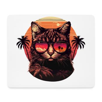 80s Style Cat illustration - Mouse Pad (horizontal) - white - Front