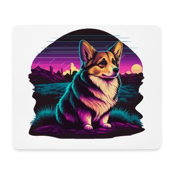Corgi extérieur paisible - Tapis de souris (format paysage) - blanc - Devant
