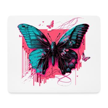 Schmetterling im Technicolor-Schein - Mousepad (Querformat) - Weiß - Vorne