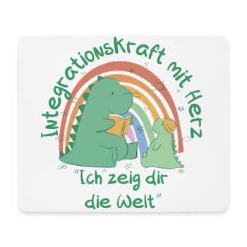 Integrationskraft mit Herz - Ich zeig dir die Welt - Mousepad (Querformat) - Weiß - Vorne