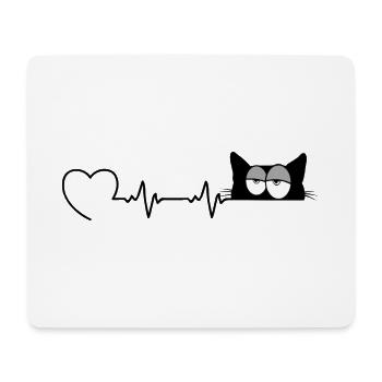 Chat ChatOn Miaou Chat Yeux Gueule de bois ECG Chats - Tapis de souris (format paysage) - blanc - Devant