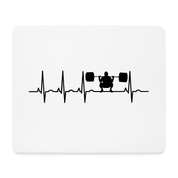 Bodybuilding Bodybuilder GYM Herzschlag Fitness - Mousepad (Querformat) - Weiß - Vorne