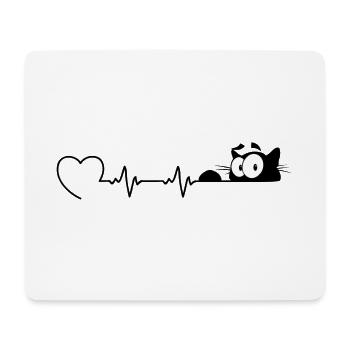 Cat Kitten ECG Miau Cat Eyes Cat Cats - Mouse Pad (horizontal) - white - Front