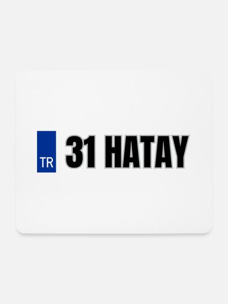 31 Hatay Kennzeichen | Türkisches Kennzeichen - Mousepad (Querformat) - Weiß