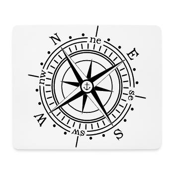 Boussole Ancre maritime Navigation nautique - Tapis de souris (format paysage) - blanc - Devant
