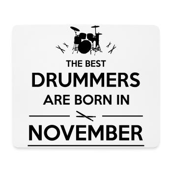 Drummer born en Novembre - Tapis de souris (format paysage) - blanc - Devant