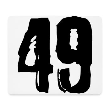 49 Zahl Trikot - Mousepad (Querformat) - Weiß - Vorne