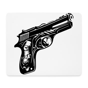 Pistole Symbol - Mousepad (Querformat) - Weiß - Vorne