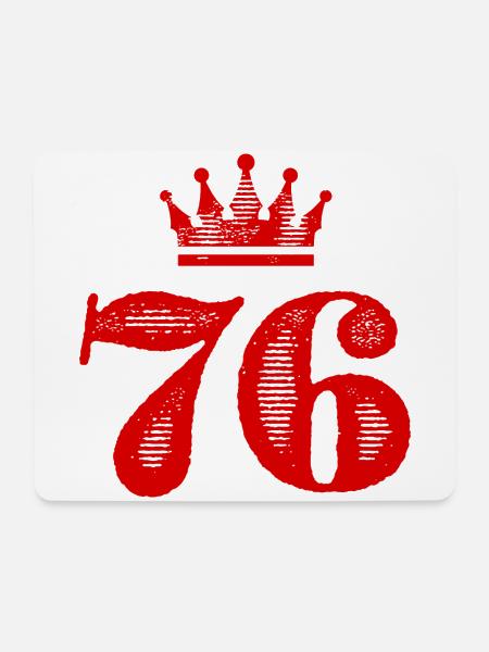 76 Zahl Krone - Mousepad (Querformat) - Weiß