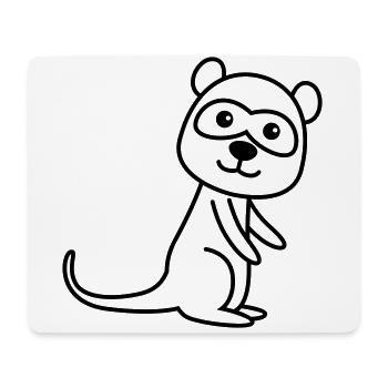 Suricate Comic Animal - Tapis de souris (format paysage) - blanc - Devant