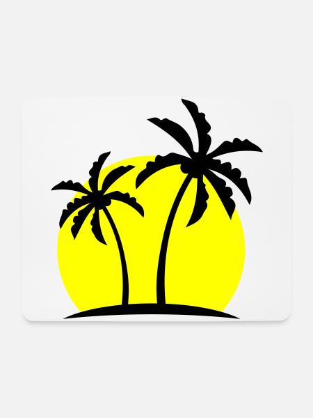 Palme Insel Symbol - Mousepad (Querformat) - Weiß