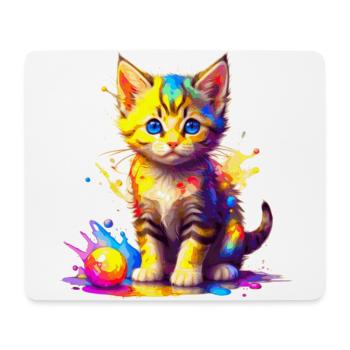 Colorful Kitty - Mouse Pad (horizontal) - white - Front