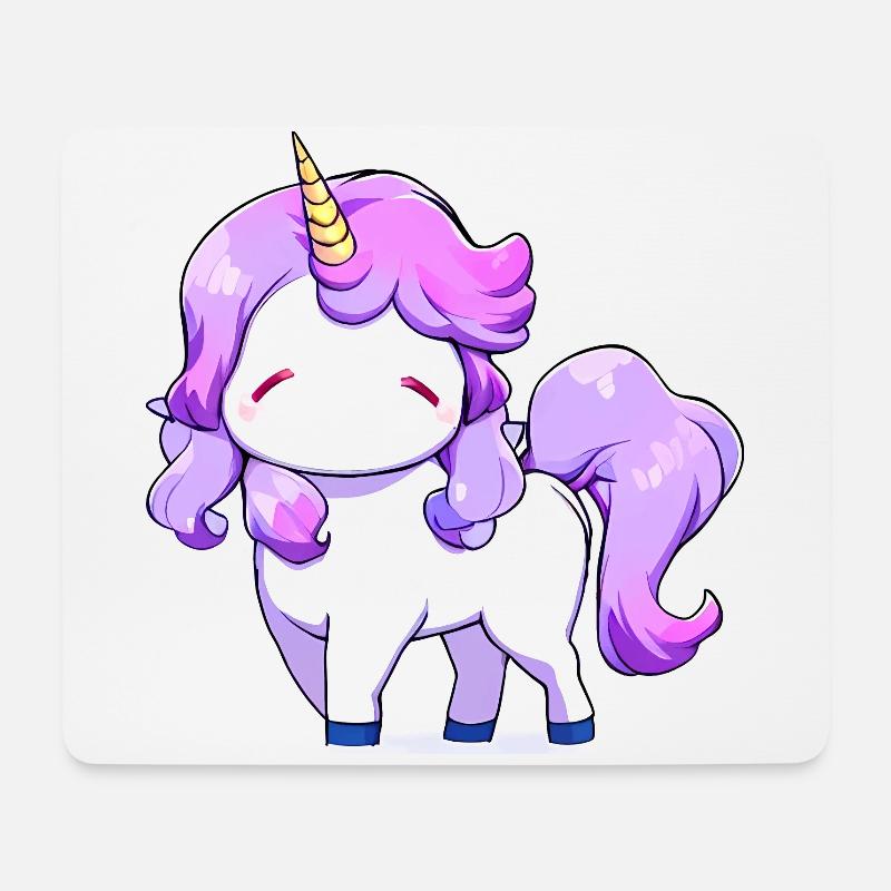 Einhorn-Zauber: Leuchtende Farben, lebendige Träum - Mousepad (Querformat) - Weiß