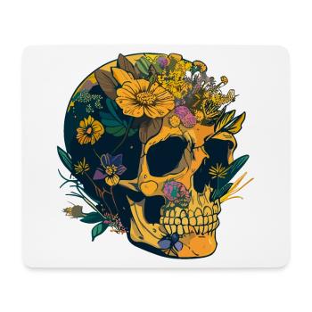 Human Skull & Flowers 20 - Mouse Pad (horizontal) - white - Front