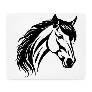 Tête de cheval - Tapis de souris (format paysage) - blanc - Devant