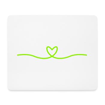 Minimal Herz Linie | Grünes Herz Design - Mousepad (Querformat) - Weiß - Vorne