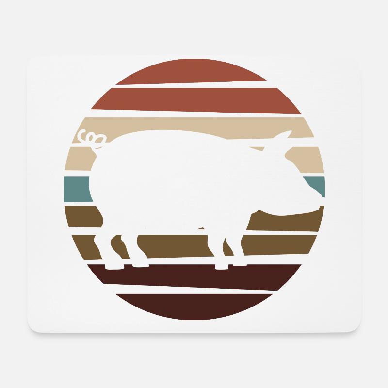 Pigs Pigs Pig Farmer Retro Sow Boar - Mouse Pad (horizontal) - white