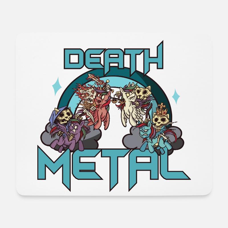 Death Metal Einhorn Pferd Skelett Katze - Mousepad (Querformat) - Weiß