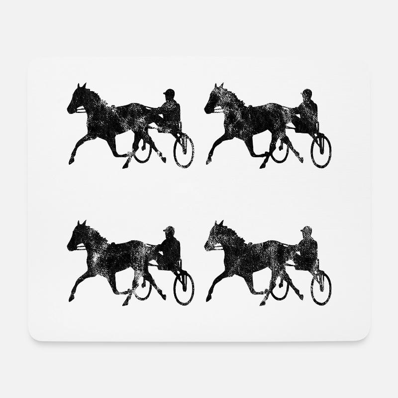 Chevaux de trot Trabrennsport Courses de chevaux - Tapis de souris (format paysage) - blanc