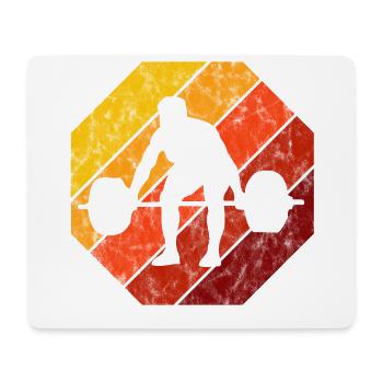 Musculation Bodybuilder GYM Fitnessstudio Retro - Tapis de souris (format paysage) - blanc - Devant