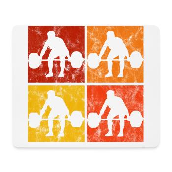Musculation Bodybuilder GYM Fitnessstudio Retro - Tapis de souris (format paysage) - blanc - Devant