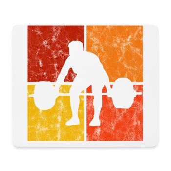 Musculation Bodybuilder GYM Fitnessstudio Retro - Tapis de souris (format paysage) - blanc - Devant