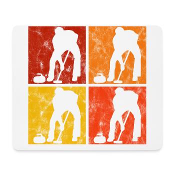 Ice Curling Curler Curling Retro Gift - Mouse Pad (horizontal) - white - Front