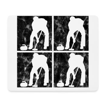 Curling sur glace Curling Retro Cadeau - Tapis de souris (format paysage) - blanc - Devant