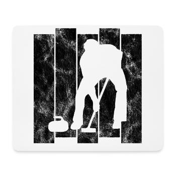 Eis Curling Curler Eisstockschießen Retro Geschenk - Mousepad (Querformat) - Weiß - Vorne