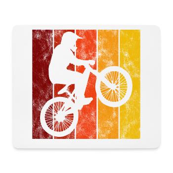 Cadeau rétro de vélo de vélo BMX Vélo Motocross - Tapis de souris (format paysage) - blanc - Devant