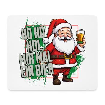 Weihnachtsmann Ho Ho Hol Mir Mal Ein Bier Lustig - Mousepad (Querformat) - Weiß - Vorne