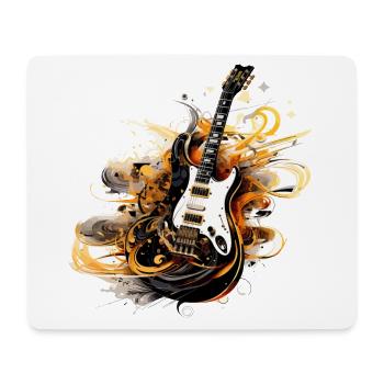 Guitare électrique Splash Guitariste Instrument de musique Rock - Tapis de souris (format paysage) - blanc - Devant