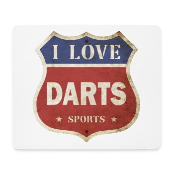 I Love Darts Dart Player Vintage Shield Route - Mouse Pad (horizontal) - white - Front