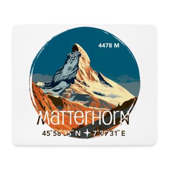Matterhorn Zermatt Andenken Wandern Koordinaten - Mousepad (Querformat) - Weiß - Vorne