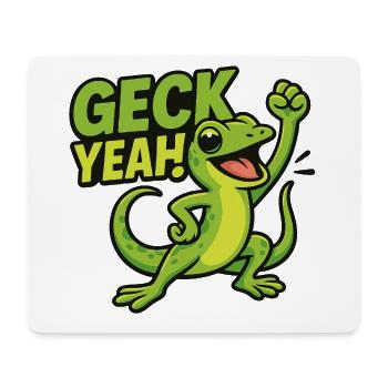 Geck Yeah Gecko Shirt - Mousepad (Querformat) - Weiß - Vorne