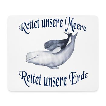 Sauvez notre T-shirt mignon de baleine avec l'enfant - Tapis de souris (format paysage) - blanc - Devant