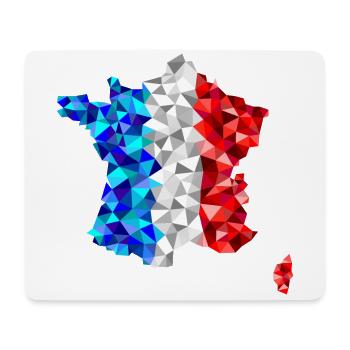 Frankreich im low poly Diamant Stil - Mousepad (Querformat) - Weiß - Vorne