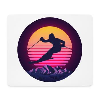 Ski Skiing Oldschool - Mouse Pad (horizontal) - white - Front