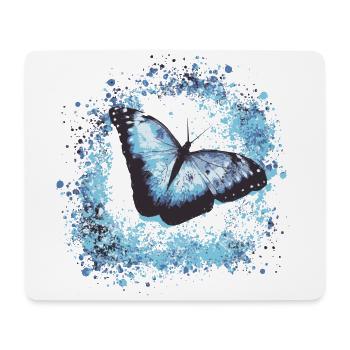 schmetterling ,blau ,graffiti,türkis,malerei - Mousepad (Querformat) - Weiß - Vorne