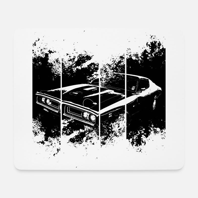 Muscle Car - Mousepad (Querformat) - Weiß