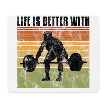 life is better with bodybuilding GYM Bodybuilder - Mousepad (Querformat) - Weiß - Vorne