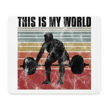 Bodybuilding this is my world Bodybuilder retro - Mouse Pad (horizontal) - white - Front