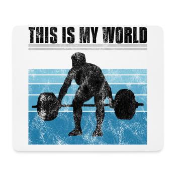 Bodybuilding this is my world Bodybuilder retro - Mouse Pad (horizontal) - white - Front