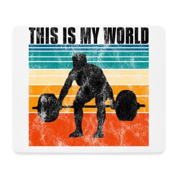 Bodybuilding this is my world Bodybuilder retro - Mouse Pad (horizontal) - white - Front