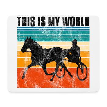 This is my World Trabrennen Trabreiten Retro - Mousepad (Querformat) - Weiß - Vorne
