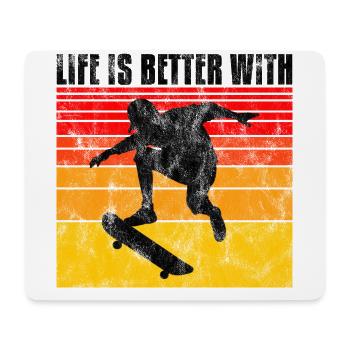 life is better on my skateboard skate skateboarder - Mousepad (Querformat) - Weiß - Vorne