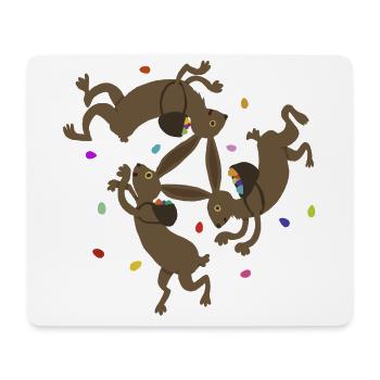 drei Osterhasen - Mousepad (Querformat) - Weiß - Vorne