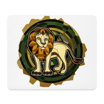 Lion with background - Mouse Pad (horizontal) - white - Front