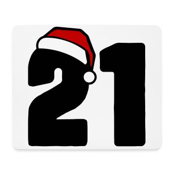 21 Numéro Noël - Tapis de souris (format paysage) - blanc - Devant