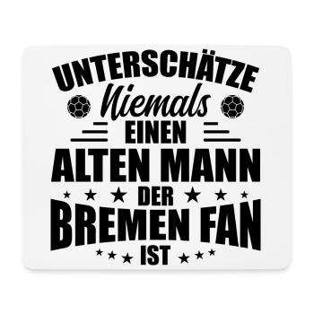 Old Man - Bremen Fan - Retro Vintage Football - Mouse Pad (horizontal) - white - Front